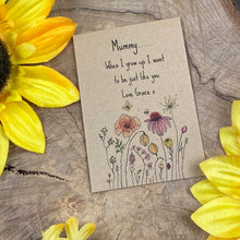 Load image into Gallery viewer, Mummy When I Grow Up Mini Kraft Envelope with Wildflower Seeds-10-The Persnickety Co
