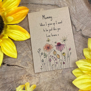 Mummy When I Grow Up Mini Kraft Envelope with Wildflower Seeds-10-The Persnickety Co