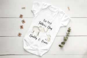 Elephant First Father's Day Bib and Vest