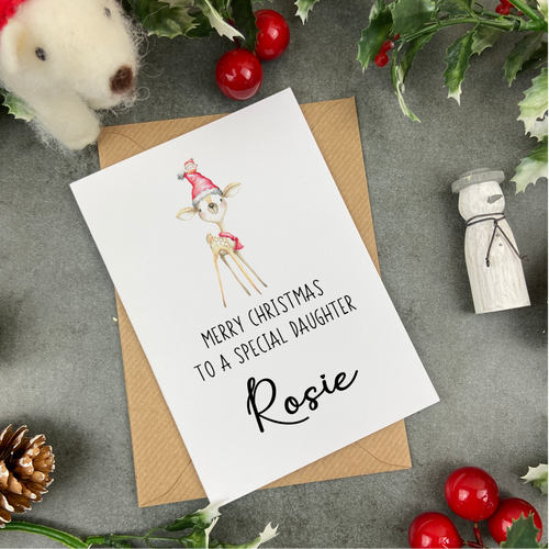 Personalised 'Merry Christmas To A Special Daughter' Christmas Card-The Persnickety Co