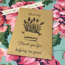 Load image into Gallery viewer, Mummy Thank You For Helping Me Grow Mini Kraft Envelope with Wildflower Seeds-6-The Persnickety Co
