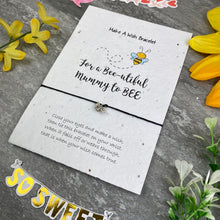 Load image into Gallery viewer, Mummy To Bee Wish Bracelet On Plantable Seed Card-8-The Persnickety Co
