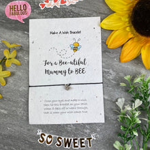 Load image into Gallery viewer, Mummy To Bee Wish Bracelet On Plantable Seed Card-2-The Persnickety Co
