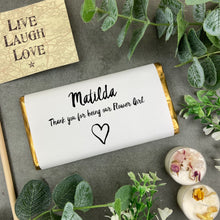 Load image into Gallery viewer, Personalised Flower Girl - Thankyou Chocolate Bar
