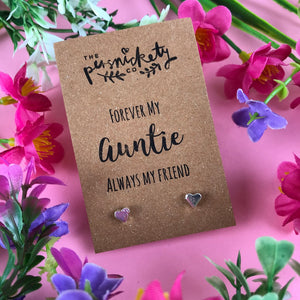 Forever My Auntie Always My Friend Heart Earrings-2-The Persnickety Co
