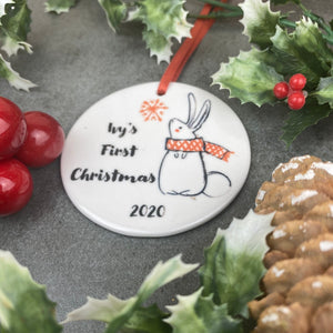 Personalised First Christmas Hanging Decoration-5-The Persnickety Co