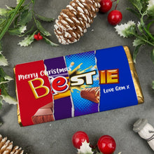 Load image into Gallery viewer, Merry Christmas Bestie Novelty Personalised Chocolate Bar
