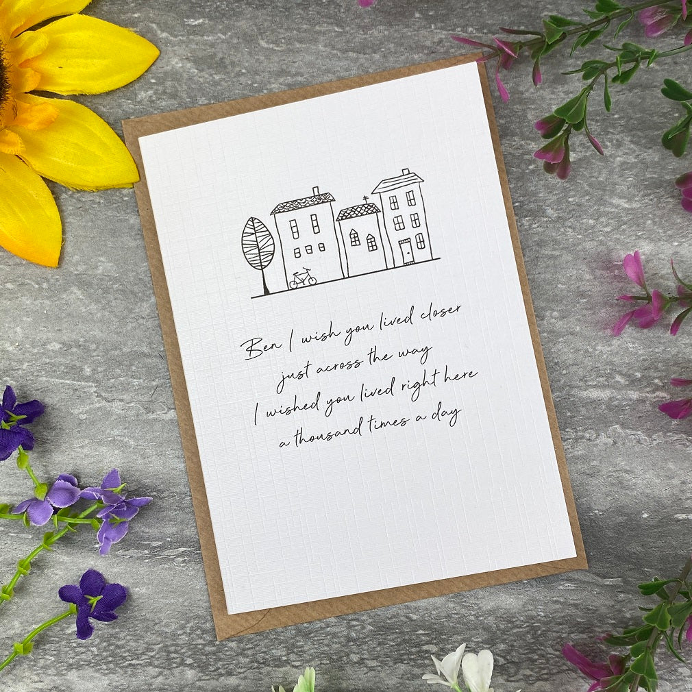 I Wish You Lived Closer Personalised Card-The Persnickety Co