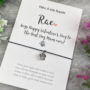 Personalised Valentine's Best Dog Mum Wish Bracelet-7-The Persnickety Co