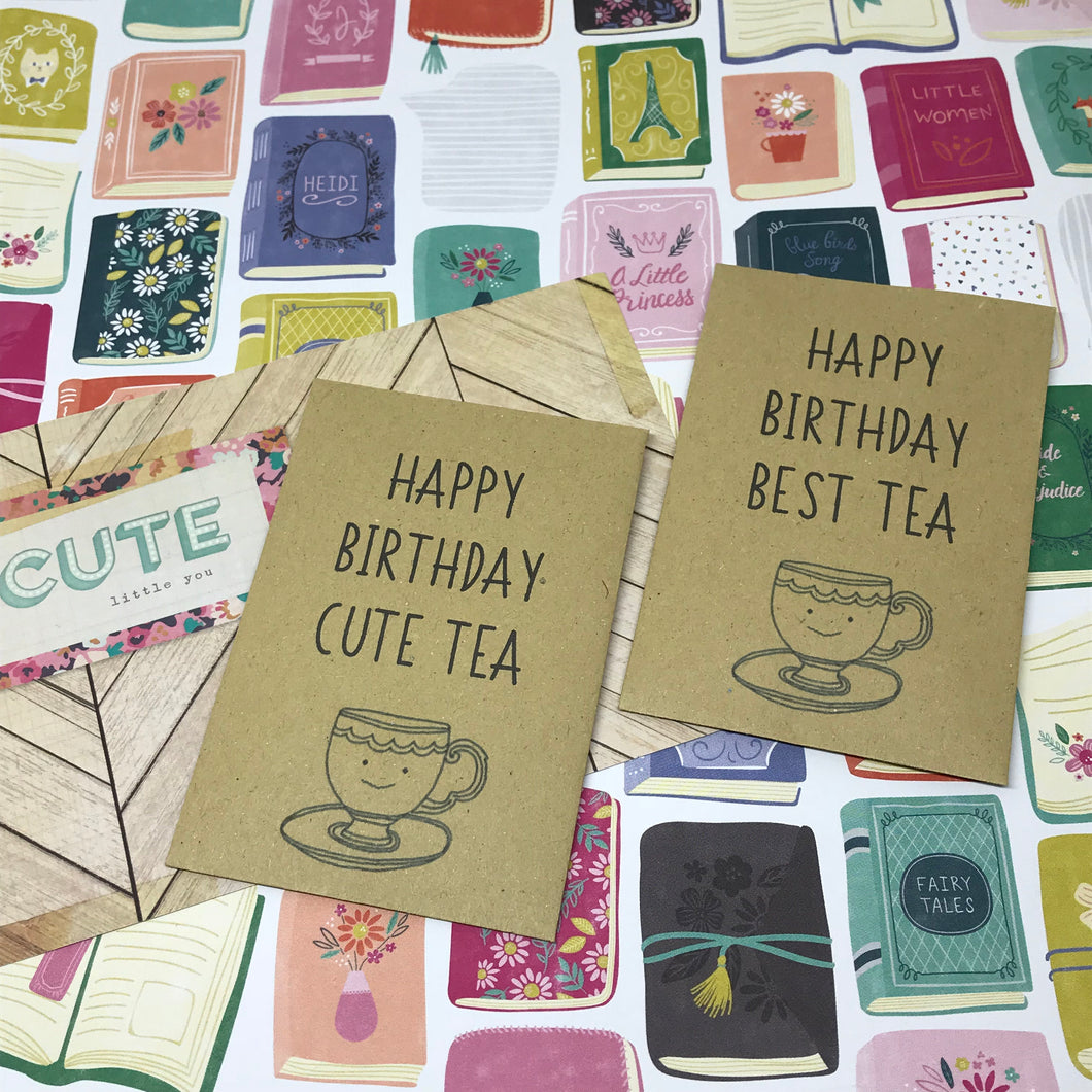 Happy Birthday Best Tea / Cute Tea, Mini Kraft Envelope with Tea Bag-The Persnickety Co