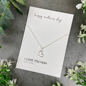 Dainty Heart Necklace - Happy Mother's Day