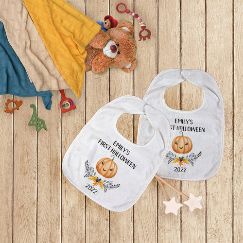 First Halloween Pumpkin Baby Bib-The Persnickety Co