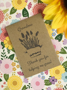 Grandma Thank You For Helping Me Grow Mini Kraft Envelope with Wildflower Seeds-8-The Persnickety Co