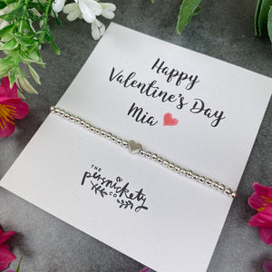 Personalised Valentine's Day Love Heart Beaded Bracelet