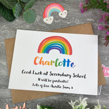 Load image into Gallery viewer, Good Luck At Secondary School Rainbow Card-2-The Persnickety Co
