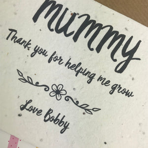 Plantable Wildflower Seed Card - Mummy Thank You For Helping Me Grow-5-The Persnickety Co