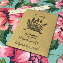 Load image into Gallery viewer, Mummy Thank You For Helping Me Grow Mini Kraft Envelope with Wildflower Seeds-2-The Persnickety Co
