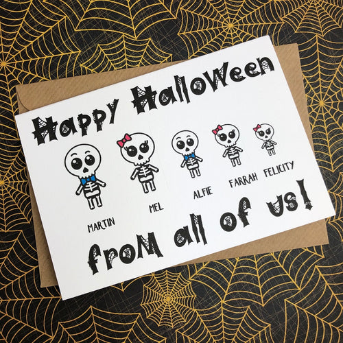 Happy Halloween Personalised Skeleton Card-The Persnickety Co