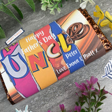 Load image into Gallery viewer, Happy Father&#39;s Day Uncle Personalised Chocolate Bar
