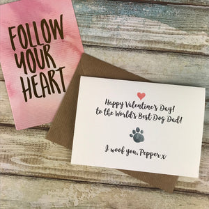 Happy Valentine's Day Worlds Best Dog Dad/Mum Paw Card-5-The Persnickety Co