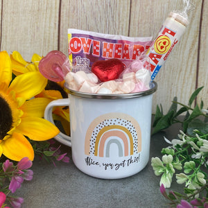 Personalised You Got This Rainbow Enamel Mug