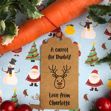 Load image into Gallery viewer, Personalised Rudolph&#39;s Carrot Tag-2-The Persnickety Co
