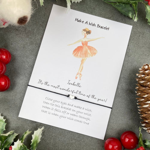 Nutcracker Christmas Ballerina Wish Bracelet, Merry Christmas Charm Bracelet-The Persnickety Co