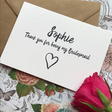 Load image into Gallery viewer, Personalised Thank You For Being My Bridesmaid-10-The Persnickety Co
