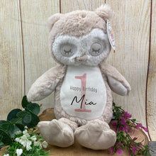 Load image into Gallery viewer, Personalised &#39;Happy Birthday&#39; Owl Soft Toy-The Persnickety Co

