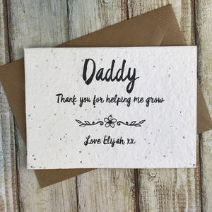 Dad/Daddy Thank You For Helping Me Grow - Personalised Seed Card-5-The Persnickety Co