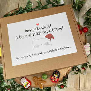Personalised Happy Christmas Cat Mum/Dad - Sweet Box