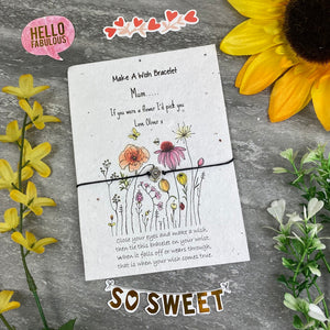 Mum If You Were A Flower Wish Bracelet On Plantable Seed Card-3-The Persnickety Co