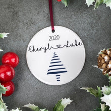 Load image into Gallery viewer, Personalised Couple Christmas Tree Hanging Decoration-8-The Persnickety Co
