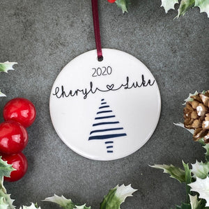 Personalised Couple Christmas Tree Hanging Decoration-8-The Persnickety Co