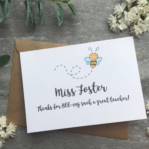 Personalised Bee Teacher Card-9-The Persnickety Co