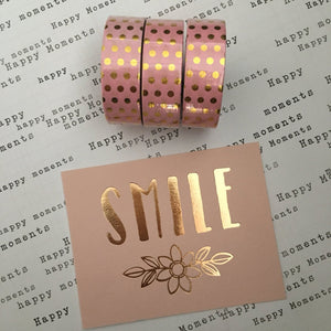Gold Foil Polka Dot Washi Tape - Pink-3-The Persnickety Co