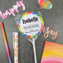 Load image into Gallery viewer, Personalised Good Luck On Your First Day In School Giant Lollipop

