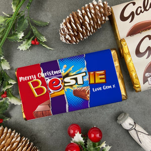 Merry Christmas Bestie Novelty Personalised Chocolate Bar-The Persnickety Co
