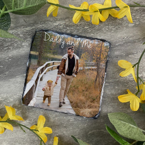 £5.00 Special Offer! Personalised Daddy and Me Slate Coaster