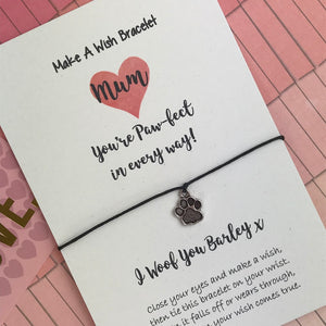 Personalised Mum Your Paw-fect In Every Way Wish Bracelet-6-The Persnickety Co