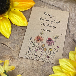Mummy When I Grow Up Mini Kraft Envelope with Wildflower Seeds-5-The Persnickety Co