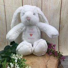 Load image into Gallery viewer, Personalised &#39;Big Sister&#39; White Bunny Soft Toy-The Persnickety Co
