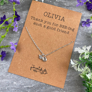 Friend Bee Necklace-4-The Persnickety Co