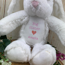 Load image into Gallery viewer, Personalised &#39;Big Sister&#39; White Bunny Soft Toy
