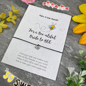 Bride To Bee Wish Bracelet On Plantable Seed Card-5-The Persnickety Co