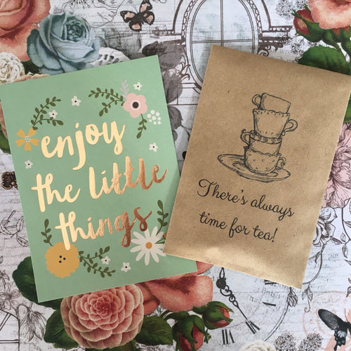 There's Always Time For Tea! Mini Kraft Envelope with Tea Bag-The Persnickety Co