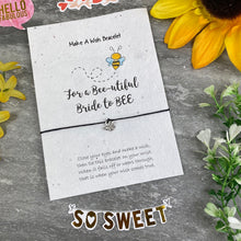 Load image into Gallery viewer, Bride To Bee Wish Bracelet On Plantable Seed Card-9-The Persnickety Co
