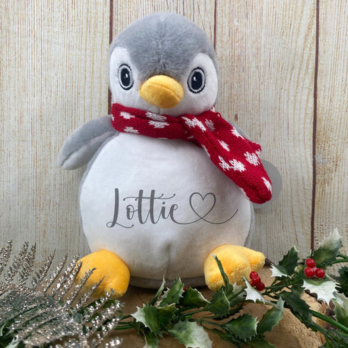 Personalised Heart Name Teddy - Penguin-The Persnickety Co