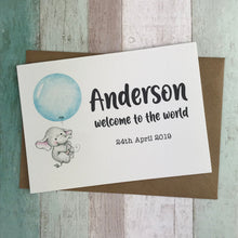 Load image into Gallery viewer, Welcome To The World Baby Boy Card - Personalised-6-The Persnickety Co
