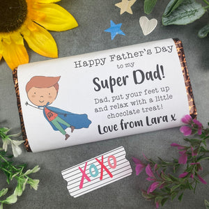 Happy Father's Day Super Dad Personalised Chocolate Bar-The Persnickety Co